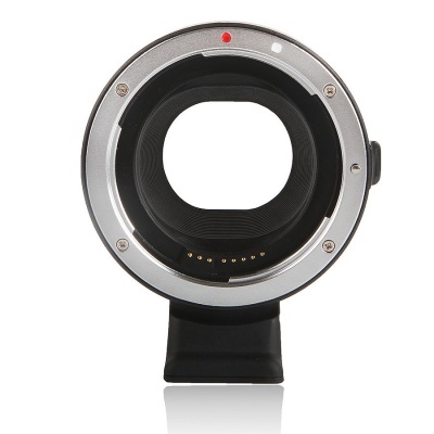 Adaptador de lente de metal prateado e preto para câmara