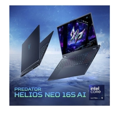 Portáteis Predator Helios Neo 16S AI em tema espacial com teclado iluminado RGB