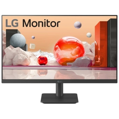 Monitor LG de ecrã plano com gráfico de esferas coloridas no ecrã