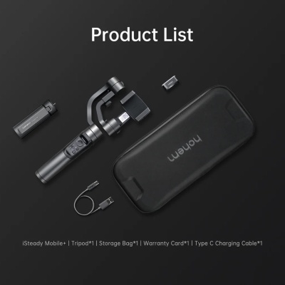 Kit estabilizador móvel com acessórios e bolsa preta hohem