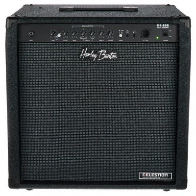Amplificador de guitarra preto Harley Benton HB-80B com controle na parte superior