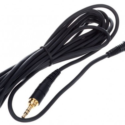 Cabo de áudio preto com conector jack de 3,5 mm banhado a ouro