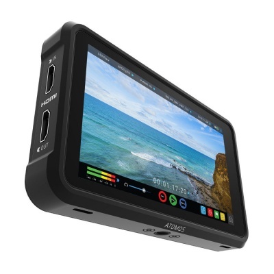 Monitor portátil Atomos com ecrã a cores e conetores HDMI