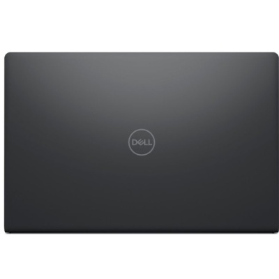 Computador portátil preto Dell com logo central.