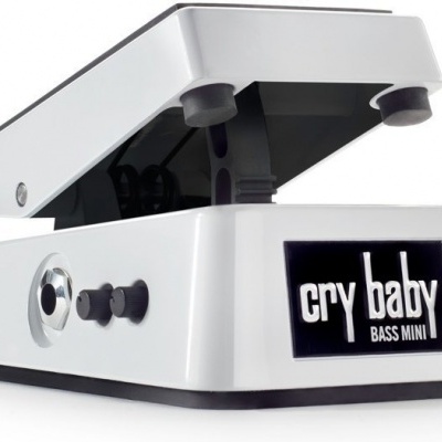 pedal Cry Baby Bass Mini branco com controlo pedal e botão