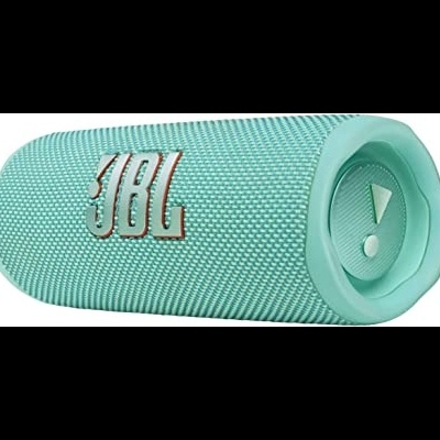 Coluna portátil JBL verde água com textura em malha