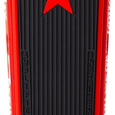 Pedal de guitarra vermelho e preto com estrela vermelha e texto AMPLIFIER INSTRUMENT