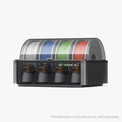 Suporte para bobinas de filamento 3D com quatro bobinas coloridas e capa transparente