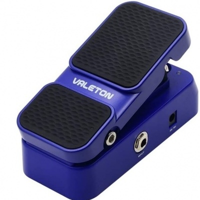 Pedal de efeito musical azul VALETON com textura antiderrapante preta