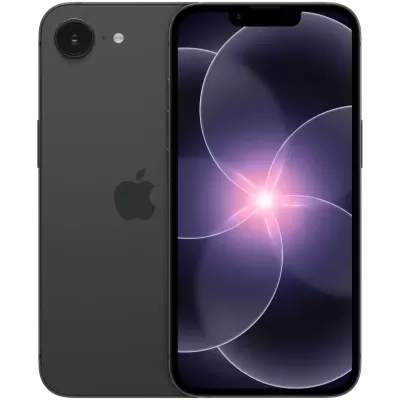 Smartphone Apple iPhone preto com câmara traseira e ecrã frontal ligado