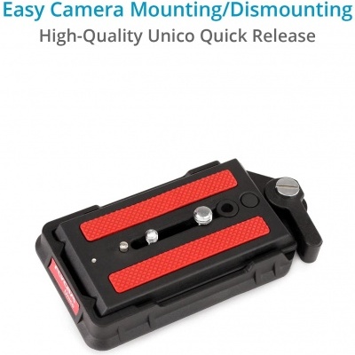 Adaptador rápido de montagem para câmeras, preto com vermelho