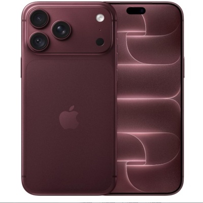Smartphone Apple iPhone roxo escuro com três câmaras traseiras e ecrã frontal