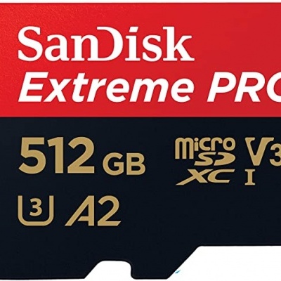 Cartão microSD SanDisk Extreme PRO 512 GB vermelho e preto