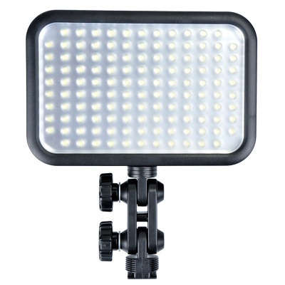 Luz LED retangular com múltiplos pequenos LEDs e suporte ajustável preto