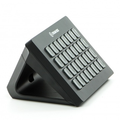 Suporte de mesa preto com pequenos ímanes quadrados