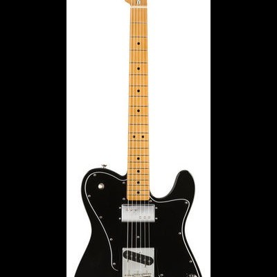 Guitarra elétrica Fender Telecaster preta com braço maple e captadores humbucker e single coil