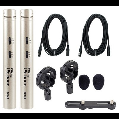 Conjunto de microfones condensador the t.bone SC 140 com acessórios