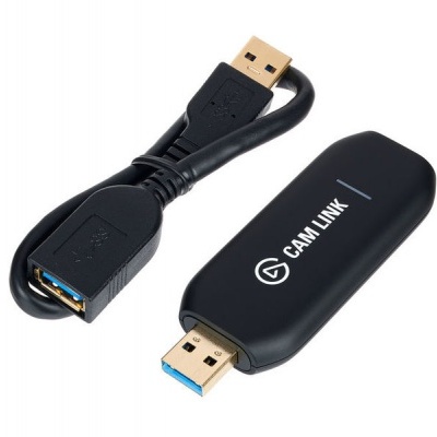 Pen USB preto CAM LINK com cabo adaptador USB
