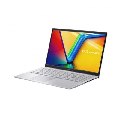 Computador portátil ASUS Vivobook prateado com ecrã a cores e teclado branco