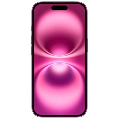 Smartphone rosa com ecrã mostrando padrão gráfico rosa