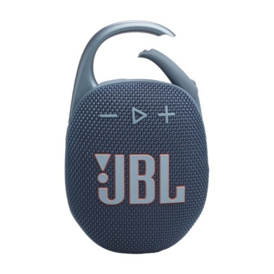 Coluna portátil JBL azul com botões de controlo