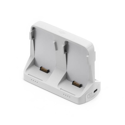 Carregador duplo branco com LEDs indicadores e porta USB