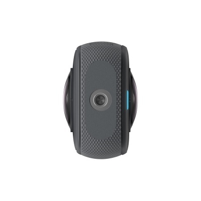 Câmara compacta cinzenta com lente dupla e textura antiderrapante