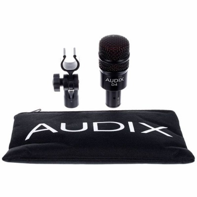 Microfone Audix D4 com suporte e bolsa preta