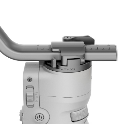 Tripé ou suporte fotográfico cinzento com botão e seletor