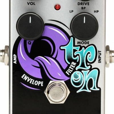 Pedal de efeitos para guitarra Electro-Harmonix Tron com desenho colorido e botões pretos
