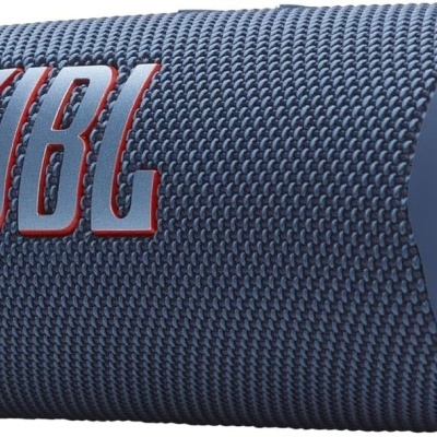 Coluna portátil JBL azul escuro com logótipo vermelho e branco