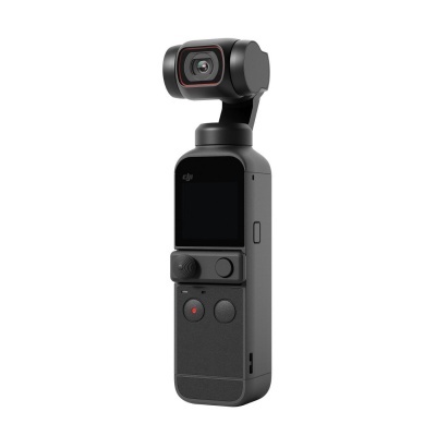 Câmara estabilizadora DJI Osmo Pocket preta com ecrã e botões