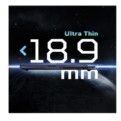 Portátil preto ultra fino com texto Ultra Thin