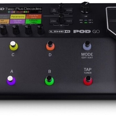 Pedaleira de efeitos para guitarra Line 6 POD GO com botões coloridos