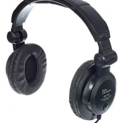 Auscultadores profissionais pretos t.bone HD 200 com almofadas acolchoadas