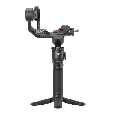 Estabilizador de câmara DJI preto com tripé compacto