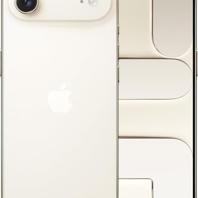 Smartphone Apple iPhone branco com fundo abstrato bege no ecrã