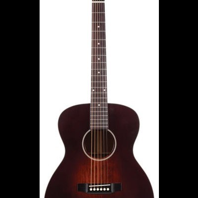 Guitarra acústica castanho escuro com texto Recording King