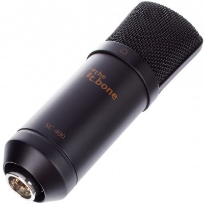Microfone condensador preto the t.bone SC 400 com grelha metal