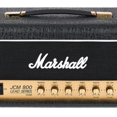 Cabeça de amplificador Marshall JCM 800 Lead Series preto e dourado