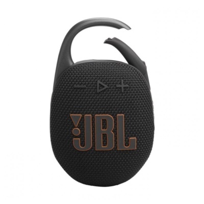 Coluna portátil JBL preta com logótipo e botões embutidos