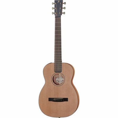 Guitarra acústica em madeira clara com seis cordas