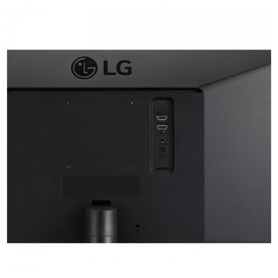 Parte traseira de monitor LG preto com entradas HDMI e DisplayPort