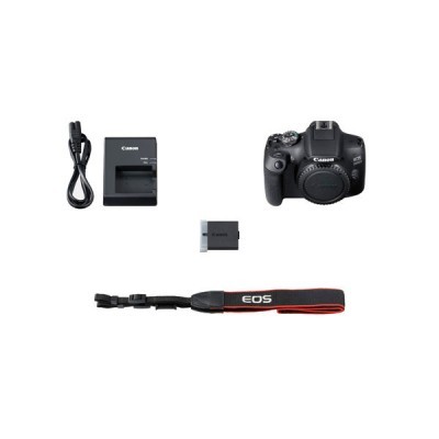 Kit de câmara Canon com acessórios sobre fundo branco