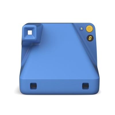 Dispositivo eletrônico azul com botão amarelo e visor digital número 8