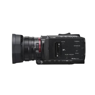 Câmara digital preta com lentes e botões visíveis