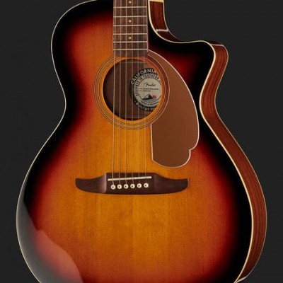 Guitarra acústica Fender California Sunburst com corpo em madeira e acabamento em degradê