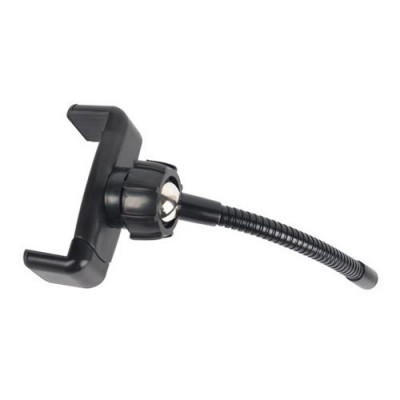 Suporte para telemóvel preto com base flexível para fixação