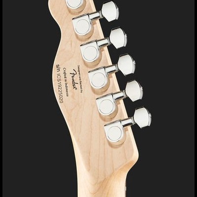 Cabeça de guitarra elétrica de madeira clara com afinadores cromados