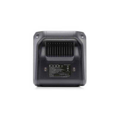 Equipamento eletrónico preto com ventilação e etiqueta técnica